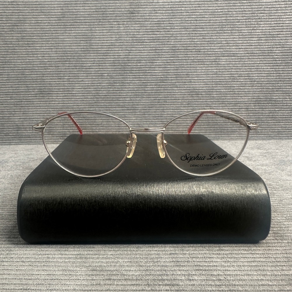 Sophia Loren M82 ZWC Gold Oval Y2k Eyeglass Frames Filigree Temples 53-18-140